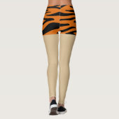 Moderne dierenprint nep shorts L Bruin en zwart Leggings (Achterkant)