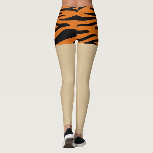 Moderne dierenprint nep shorts L Bruin en zwart Leggings (Achterkant)