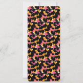 Moderne Dierenprint Roze Zwarte Bruiloft Kaart (Achterkant)