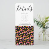 Moderne Dierenprint Roze Zwarte Bruiloft Kaart (Staand voorkant)