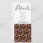 Moderne Dierenprint Roze Zwarte Bruiloft Kaart (Voorkant)