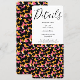 Moderne Dierenprint Roze Zwarte Bruiloft Kaart