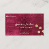 Moderne dierenverzorging diensten Red Velvet Visit Visitekaartje (Voorkant)