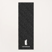 Moderne dierlijke afdruk zwart-wit op maat yogamat (Voorkant)