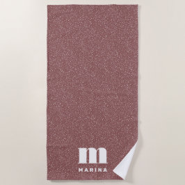 Moderne dierprint mauve gepersonaliseerd monogram strandlaken