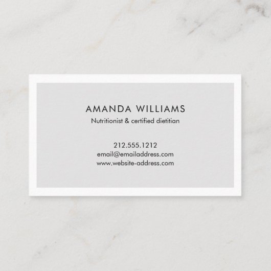 Moderne diëtist voedingsdeskundige foto's raster c visitekaartje (Achterkant)