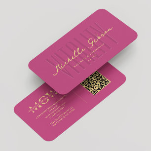 Moderne diëtist voedingsdeskundige roze goud monog visitekaartje
