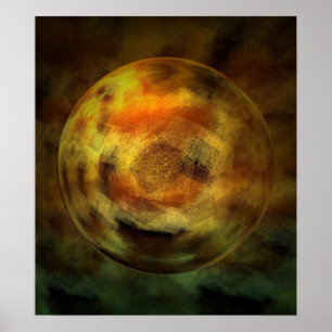 Moderne digitale Abstracte ruimte Afdrukken Poster