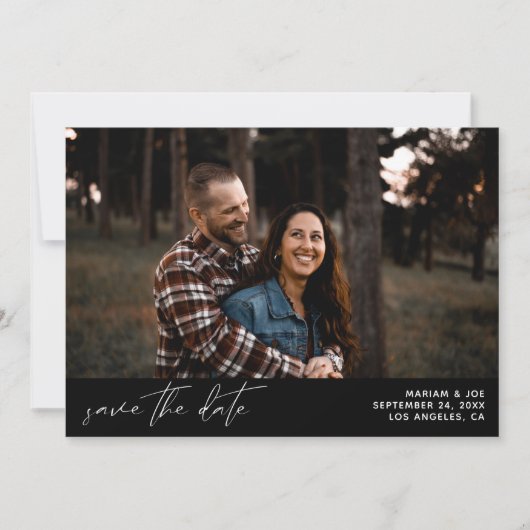 Moderne Digitale Foto horizontaal sparen de Datum Kaart (Voorkant)