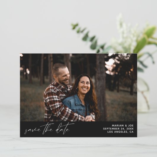 Moderne Digitale Foto horizontaal sparen de Datum Kaart (Staand voorkant)