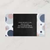 Moderne digitale geometrie | Zwart leder Visitekaartje (Achterkant)