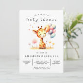 Moderne Digitale Giraffe Baby Shower Kaart (Staand voorkant)