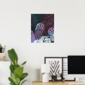 Moderne digitale grafische roze towerontwerpen poster (Thuiskantoor)