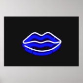 Moderne digitale kunst | Blauwe Neon Wall Licht Poster (Voorkant)