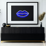 Moderne digitale kunst | Blauwe Neon Wall Licht Poster<br><div class="desc">Moderne digitale kunst | Blauw Neon Wall Lichte Poster</div>