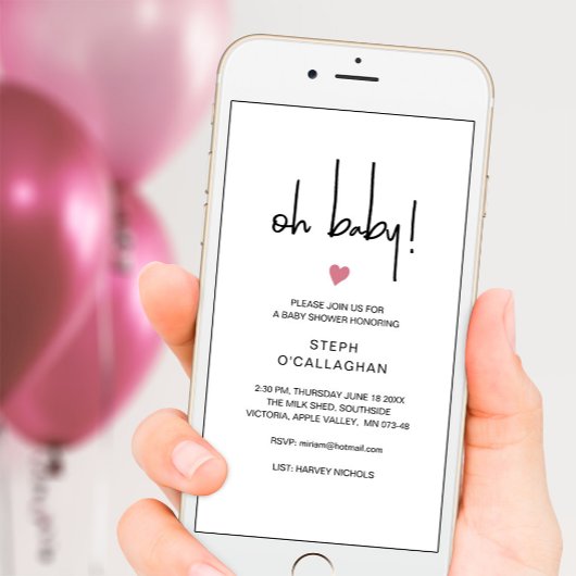 Moderne Digitale Meisje Baby Borrel Mobieltje eVit Aankondiging