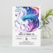 Moderne digitale paard verjaardag kaart (Staand voorkant)