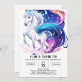 Moderne digitale paard verjaardag kaart (Voorkant / Achterkant)