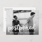 Moderne, dik script foto Weddenschap Aankondigingskaart (Voorkant / Achterkant)