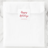 Moderne dikke rode script fijne feestdagen Kerstmi Vierkante Sticker (Tas)