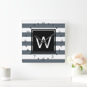 Moderne, dikke witte strepen, speciaal aangepast vierkante klok (Huis)