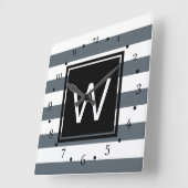 Moderne, dikke witte strepen, speciaal aangepast vierkante klok (Hoek)