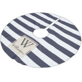 Moderne, dikke witte stropen kerstboom rok (Gekanteld)