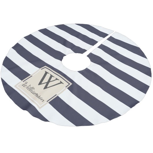 Moderne, dikke witte stropen kerstboom rok (Gekanteld)