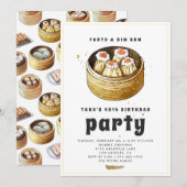 Moderne Dim Sum 40e verjaardagsuitnodiging (Voorkant / Achterkant)