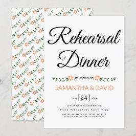 Moderne diner voor de repetitie van het koraalhuwe kaart