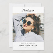 Moderne diner voor zwart-wit afstuderen kaart (Voorkant)