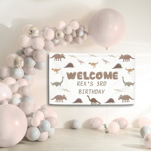 Moderne Dinosaur Party Banner (gepersonaliseerd)