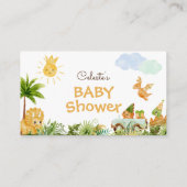 Moderne Dinosaur Rainbow Baby shower Display Douch Informatiekaartje (Achterkant)