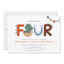 Moderne dinosaurus 4e verjaardagsfeestje