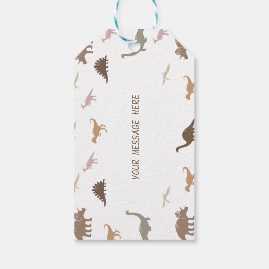 Moderne Dinosaurus Bedankt Feest Favoriet Labels Cadeaulabel (Achterkant)