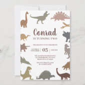 Moderne Dinosaurus Jurassic Verjaardagsfeestje min Kaart (Voorkant)