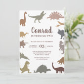 Moderne Dinosaurus Jurassic Verjaardagsfeestje min Kaart (Staand voorkant)
