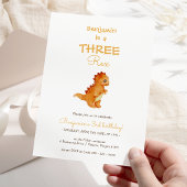 Moderne Dinosaurus Minimalist Drie Rex 3e Verjaard Kaart