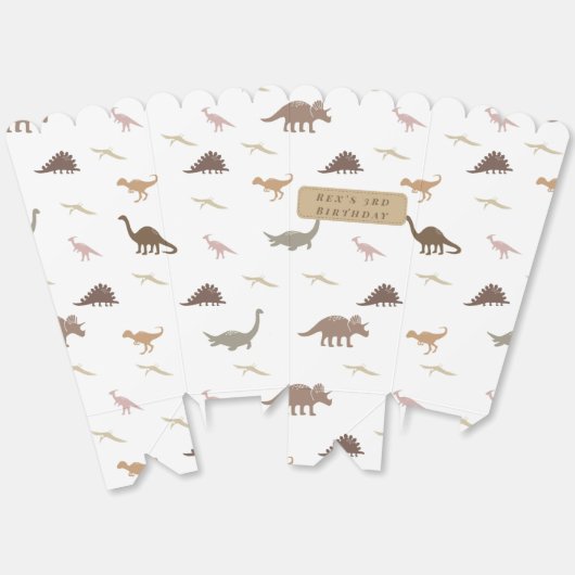 Moderne Dinosaurus Popcorn Box Bedankdoosjes (Ongevouwen)