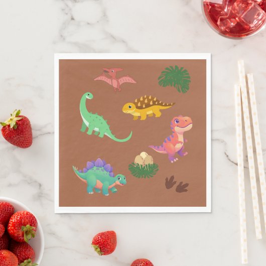Moderne Dinosaurus Servetten – T-Rex & Vrienden - (Insitu)