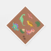 Moderne Dinosaurus Servetten – T-Rex & Vrienden - (Hoek)