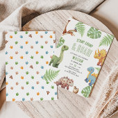 Moderne Dinosaurus Stomp Chomp & Roar Verjaardag Kaart