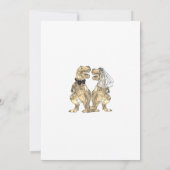 Moderne dinosaurus thema bruiloft kaart (Achterkant)