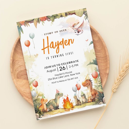 Moderne Dinosaurus Verjaardag Jurassic Dinosaurus  Kaart