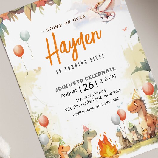 Moderne Dinosaurus Verjaardag Jurassic Dinosaurus  Kaart