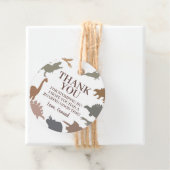 Moderne Dinosaurus Verjaardagsfeestje Dank u Ronde Bedankjes Labels (In situ)