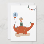 Moderne Dinosaurus Verjaardagsfeestje  Kaart (Achterkant)