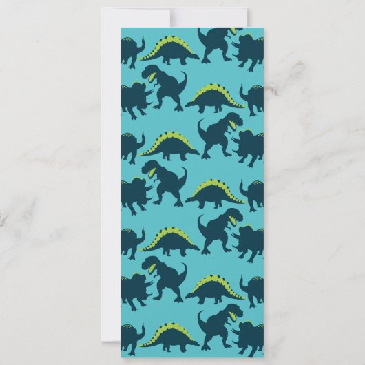 Moderne Dinosaurus Verjaardagsfeestmenu Kaart (Achterkant)