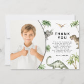 Moderne Dinosaurus Verjaardagskaart met Waterverf Kaart (Voorkant)