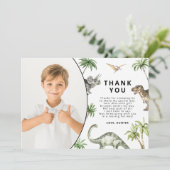 Moderne Dinosaurus Verjaardagskaart met Waterverf Kaart (Staand voorkant)